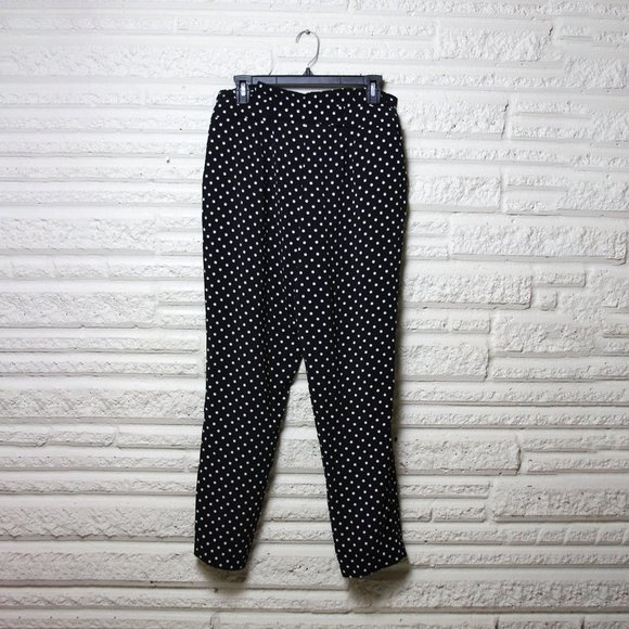 Black White Polka Dot Trouser pants, size 10 - Picture 2 of 2